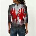 thumbnail image 5 of HOMBOM Womens Fall T Shirts Daily Crewneck Halloween Cute Breathable 3/4 Sleeve Graphic Print Pullover for Women Classy Tops,M, 5 of 6