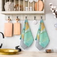 thumbnail image 4 of Teal Kitchen Towels with Hanging Loop Set of 2 Soft Absorbent Turquoise Dish Towels, Modern Decorative Hand Towels Tea Towels Gifts Bathroom Farmhouse Holiday Home Decor 16x24 Inch, 4 of 6