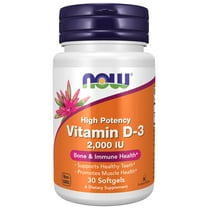 NOW Supplements, Vitamin D-3 2,000 IU, High Potency, Structural Support*, 30 Softgels