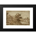 thumbnail image 2 of Ercole Bazicaluva 18x13 Black Modern Framed Museum Art Print Titled - Landscape with Dancers and Musicians, 2 of 5