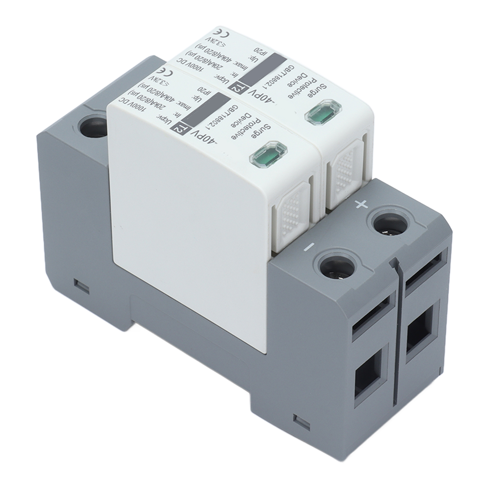 Scaricatore Di Sovratensione DEWIN CHLT-40PV Per Fotovoltaico DC 1000V – 20/40kA, IP20, Guida DIN 35mm, Protezione Fulmini