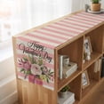 thumbnail image 6 of Table Runners 72 Inches Long Dress Scarves, Valentine's Day Farmhouse Kitchen Table Runner, Coffee Tablerunners, Pink Roses Flowers Stripes Rustic Beige 14x72 Inch, 6 of 9