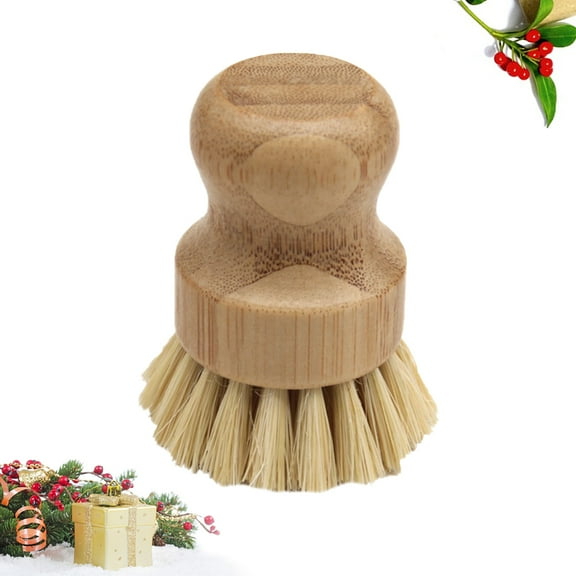 GETAJGHSD 1Set Cleaning Brush Palm Brush Dish Brush 4.5x8cm Khaki Bamboo Sisal for Wok and Pot Cleaning in Kitchens