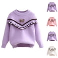 thumbnail image 4 of Chandail pour Bébé Fille Col Rond Manches Longues Imprimé Dessin Animé Tricot Automne Hiver Chandail en Molleton Beige, 4 of 4