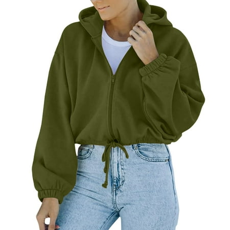

Womens Long Sleeve Zip Up Hooded Pullover Casual Workout Pullover Hoodie Scrub Jacket Jacket plus Size Women Sleeve Large Womens Embroide Jacket Lined Biker Jacket Women Womens
