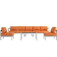 thumbnail image 2 of Modway Shore 6 Piece Outdoor Patio Aluminum Sectional Sofa Set, Multiple Colors, 2 of 4