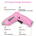 thumbnail image 4 of Electric Screwdriver Set, Handheld cordless drill Rechargeable Tool, Rotatable 90 Degrees Cordless Electric Screwdriver Set with Rechargeable Battery and LED Light for Home DIY, Pink, 4 of 9
