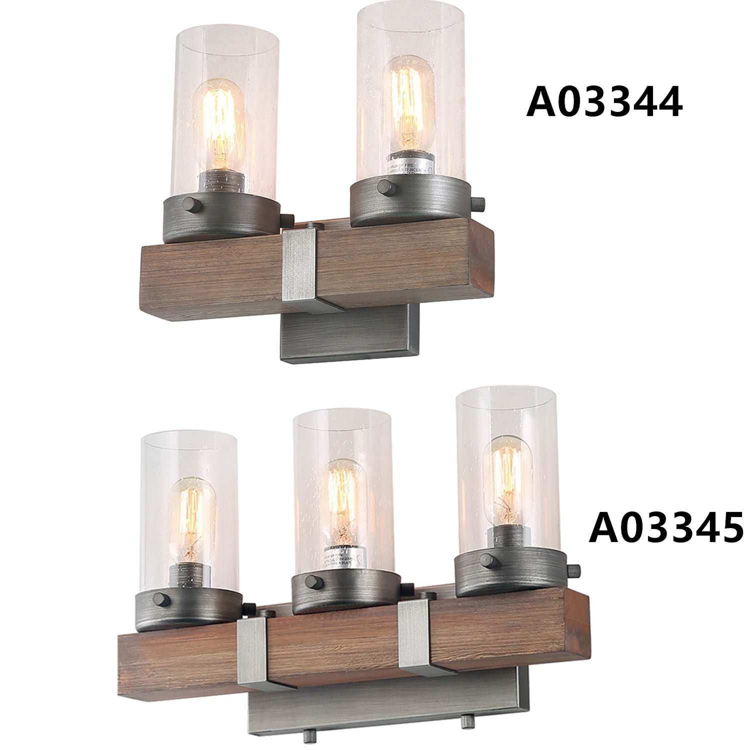 LNC 2Light Bathroom Vanity Lights Industrial Wall Sconces Fixture Set