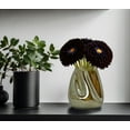 thumbnail image 4 of Bergamo Art 10 Inch Tall Decorative Handmade Glass Modern Flower Vase in Gold, 4 of 4