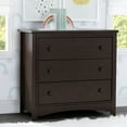 thumbnail image 3 of Delta Children Perry 3 Drawer Dresser with Changing Top and Interlocking Drawers, Walnut Espresso, 3 of 14