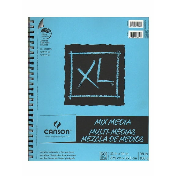 Canson XL 11" x 14" Wire Bound Mixed Media Sketch Pad 60 Sheets/Pad 2/Pack (97317-PK2)