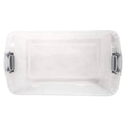 HOMZ 64-Quart Clear Stackable Plastic Storage Bins, Black Latches, 8 Pack