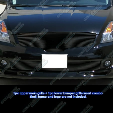Nissan Altima Polished Billet Grille - Fits 2007-2009 Nissan Altima Sedan Black Billet Grille Grill Combo Insert