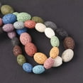 thumbnail image 3 of U8MO 10pcs Oval 12x9mm 15x11mm Natural Volcanic Lava Stone Beads For Jewelry Making-Green-15x11mm, 3 of 9