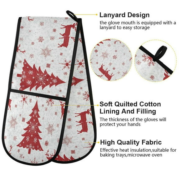 BZSMCE Oven Mitts Chrismas Snowflake Creative Pattern Resistant Kitchen Gloves