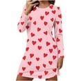thumbnail image 2 of Sakmal Valentines Mumu Nightgownss for Women Love Lightweight Long Sleeve Pajama Sleep Dress Heart Print Knee Length Womens Nightgown L, 2 of 6