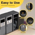 thumbnail image 3 of Outdoor 3-Barrel Resin Trash Can – Waterproof, Recycling Labels – Fits 30-39 Gal Bags, Durable for Porch/Backyard/Kitchen, Black, 50.8x16.5x35.4in, 3 of 8