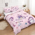 thumbnail image 2 of Move Over Pink Unicorn Bedding Sets Queen Castle Unicorn Pattern Microfiber Cartoon  Duvet Cover No Filling, 2 of 3