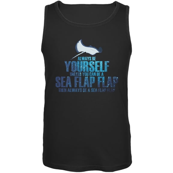 Always Be Yourself Sea Flap Flap Black Adult Tank Top - Medium