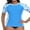 Blue Floral, variant on Women's Rash Guard Short Sleeve Rashguard Sun Protection Shirt UPF 50+