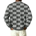 thumbnail image 5 of OIOLOYJM Long Sleeve Plaid Henley Shirts for Men Casual V-Neck Lightweight Golf Shirt Textured Ribbed Knit T Shirts Dark Gray XL, 5 of 6
