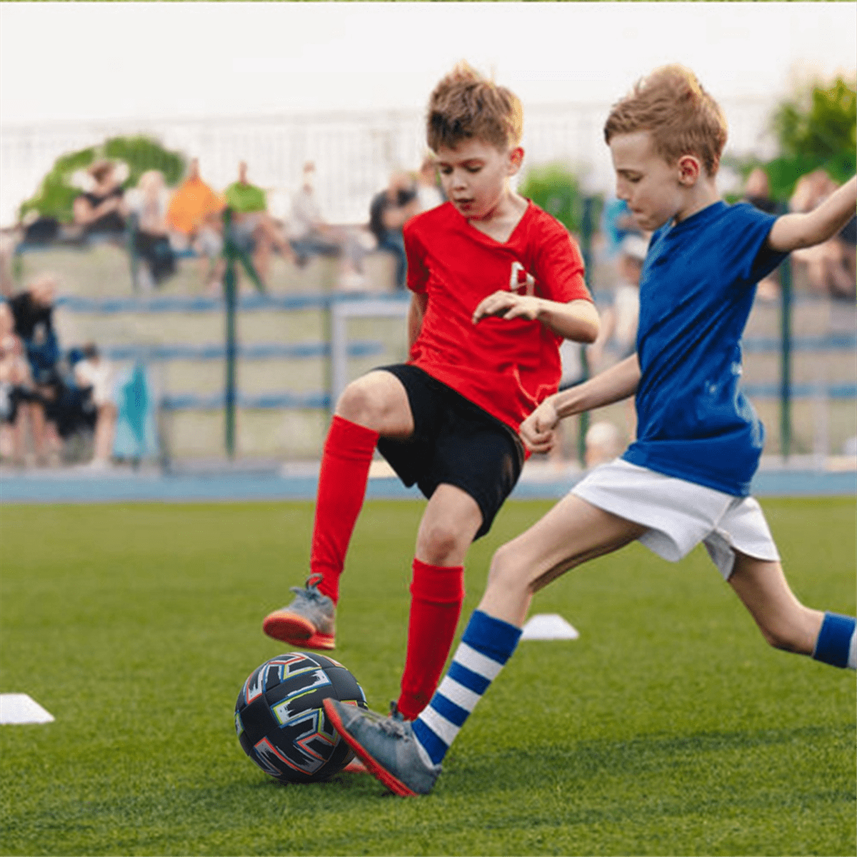 Soccer Size 5 Black PU Non-Slip Grass Football Adult Indoor Outdoor Wear- PU Soccer
