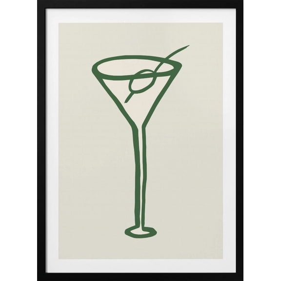 Cocktail Green Framed Art Modern Wall Decor
