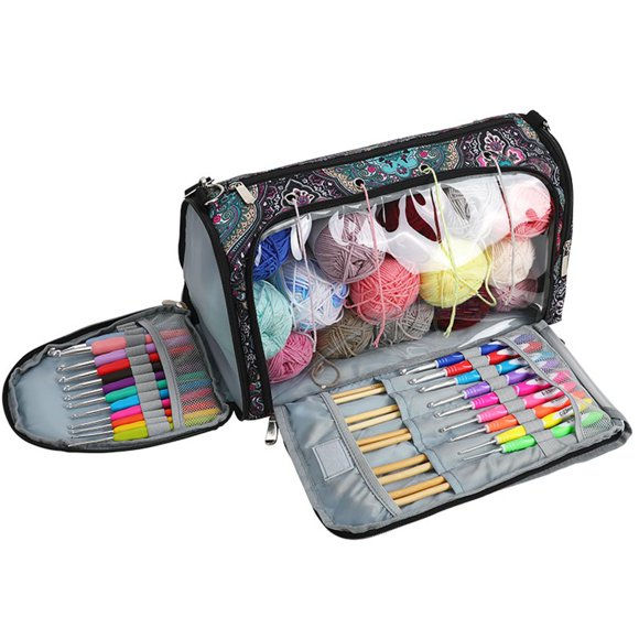 Bolsa para tejido AMBESTAR 37 x 20 x 21 cm organizador de lana