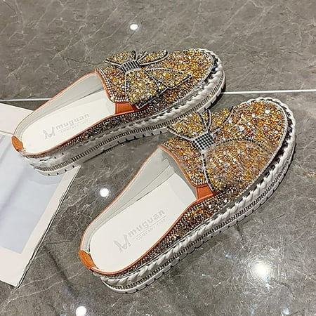 

adviicd Womens Casual Shoes Flip Flops Fashion Spring And Summer Women Casual Shoes Low Heeled Flat Pattern Shallow Mouth Orange 7