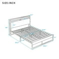 thumbnail image 5 of Metal Bed Frame with Headboard and Footboard, Full Size Platform Bed Frame with Sockets, USB Ports and Slat Support ,No Box Spring Needed, Easy Assembly, White, 5 of 7