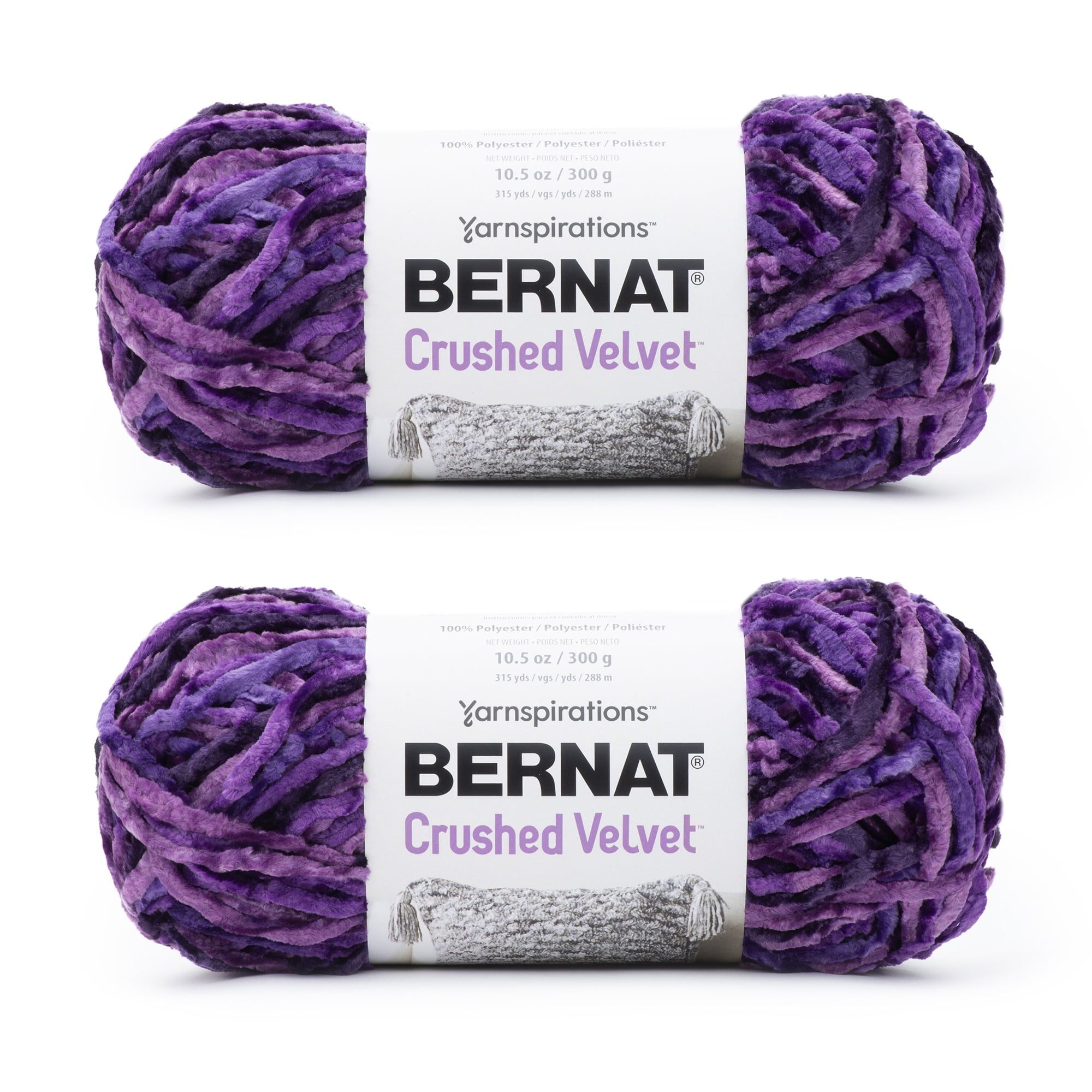 Bernat Crushed Velvet Potent Purple Yarn 2 Pack of 300g/10.5oz