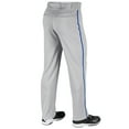 thumbnail image 2 of Champro Sports Triple Crown Open-Bottom Baseball Pants with Braid, Youth Medium, Grey with Royal Braid, 2 of 5