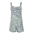thumbnail image 4 of Puntoco Pantalones cortos casuales para mujer Pantalones cortos casuales con estampado de tirantes para mujer Pantalones cortos tipo mono con bolsillos, 4 of 5