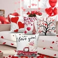 thumbnail image 5 of Valentines Day Throw Pillow Covers 18x18 Set of 4,Red Truck Hearts Gnome Decorative Pillow Cases for Bedroom Sofa Couch, 5 of 6