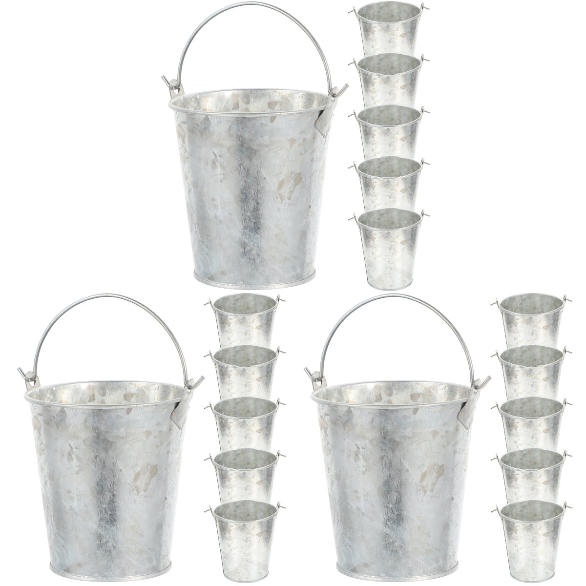 Bestonzon 18 Pcs Multipurpose Flower Pots Retro Iron Flowerpots Green Plant Flowerpots for Yard