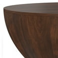thumbnail image 6 of Simpli Home Elmbrook 34 inch Wide Solid Mango Modern Industrial Drum Coffee Table in Walnut Brown, Assembled, 6 of 8
