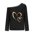 thumbnail image 3 of Craaazy Sweatshirt for Women One Gifts Shoulder Slanted Shoulder Tops Oversized Trendy Crewneck Loose Sweatshirts Casual Printe d Long Sleeve Pullover, 3 of 4