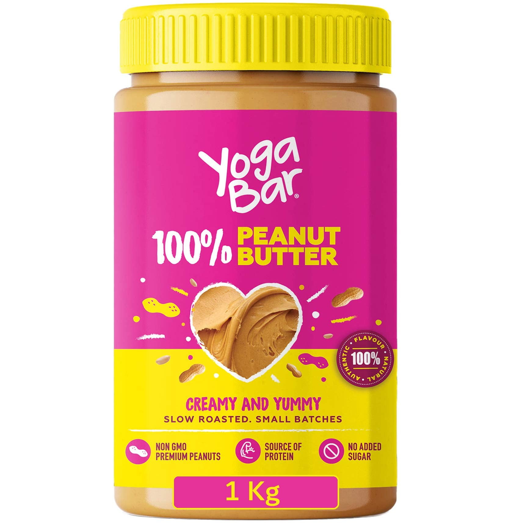 Yogabar 100 Pure Peanut Butter Creamy & Yummy Unsweetened Slow