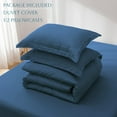 thumbnail image 4 of Home King Size Duvet Cover Set 100% Microfiber, 3 Pieces Solid Color Navy Blue Ultra Soft Skin-Friendly Comforter Cover Set (1 Duvet Cover +2 Pillowcases), 4 of 7