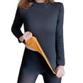 thumbnail image 1 of Qarigey Camisa térmica, ropa de abrigo, suministros para mujeres, Top lavable, lencería larga, ropa interior de invierno ajustada gruesa y Ropa interior Negro XXL, 1 of 6