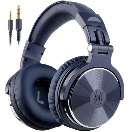 OneOdio Wired Over-Ear Headphones with Mic-Noise Cancelling Earcups & Dual Ports for Studio Home Office Online Meeting-Dark Blue