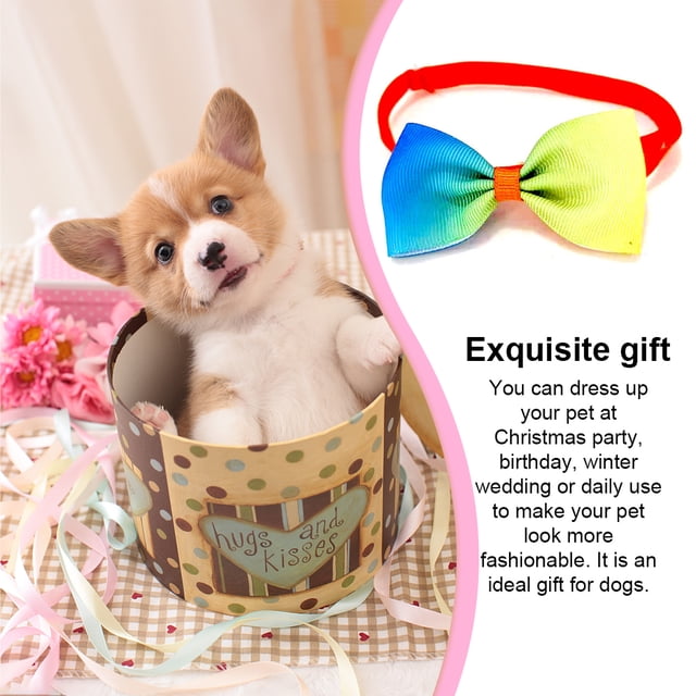 Colliers pour Chiens Noeuds Papillon Réglable Sangle Mode Animaux de Compagnie Toilettage Accessoires Décorations Boucle Vêtements Chiot Chats Festival gradient Couleur
