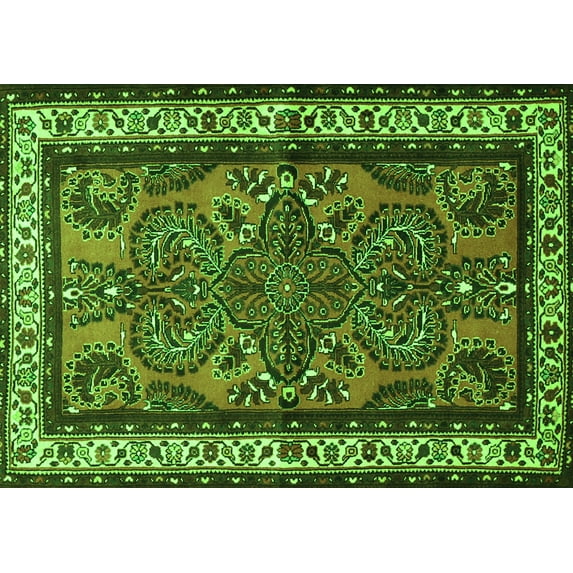 Ahgly Company Indoor Rectangle Persian Green Traditional Area Rugs, 4' x 6'
