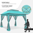 thumbnail image 4 of COOS BAY 11x11 Pop-Up Instant Gazebo Tent with Mosquito Netting Outdoor Canopy Shelter with 121 Square Feet of Shade, Aqua Blue, 4 of 7