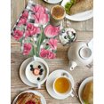 thumbnail image 4 of Pink Tulip Flowers Kitchen Dish Towels for Drying Dishes Set of 4, Black Buffalo Plaid Spring Floral Plants Waffle Weave Microfiber Hand Tea Bathroom Towels Quick Dry & Absorbent Towel 15.7x23.6, 4 of 7