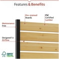 thumbnail image 4 of 6ft H x 4ft W Surface Mount Slatted Wood Privacy Screen, Outdoor Privacy Wall, Fence Panels for Outside Patio Balcony or Deck, Wood Fence Panel, Decorative Screen, Enclo EC18046, 4 of 8
