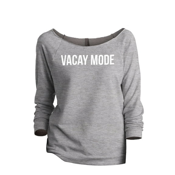 Vacay Mode Women's Fashion Slouchy 3/4 Sleeves Raglan Sweatshirt Sport Grey Small
