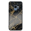 Black-Golden-Marble phone case for Samsung Galaxy S9 for Women Men Gifts,Soft silicone Style Shockproof - Black-Golden-Marble Case for Samsung Galaxy S9