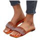 thumbnail image 3 of Bmisegm Women Sandals New Pattern Bright Diamond Decoration Fashion Open Toe Breathable Square Toe Comfortable Flat Bottom Summer Beach Non Slip Casual Shoes Sandals Women Summer Orange 7, 3 of 9