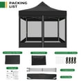 thumbnail image 6 of HOTEEL 10x10 Heavy Duty Canopy Tent, Pop up Canopies with Netting Screened ,Waterproof Ez up Canopy with Sidewalls, Outdoor Instant Party Tent for Backyard,Black, 6 of 10